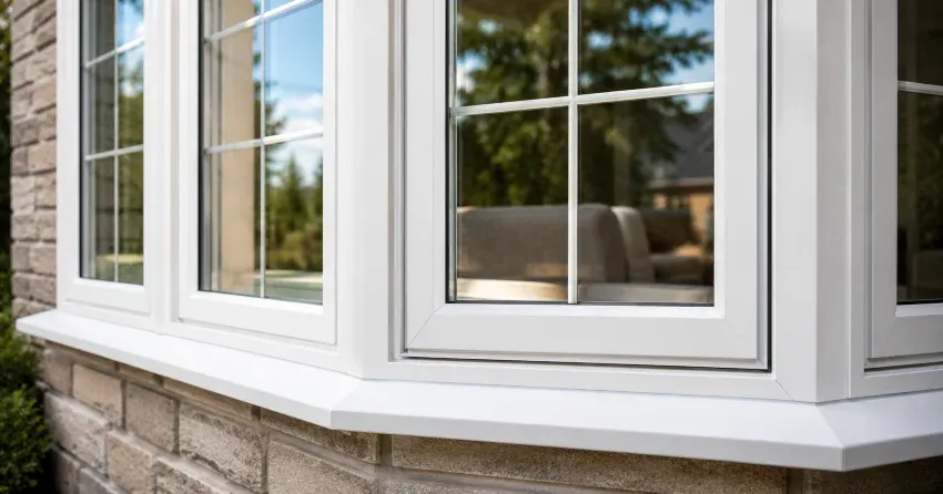 bay window alcove seating area in a living room in Downtown, Bowmanville