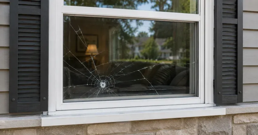 technician measuring window opening for emergency glass replacement Bowmanville