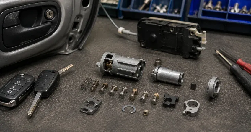 technician testing a car key fob during Car Lock Repair Bowmanville
