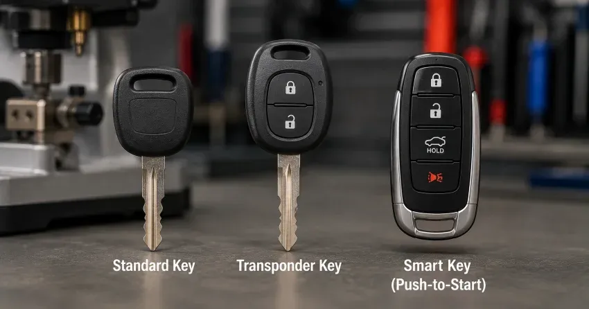 technician cutting a transponder ignition key in Bowmanville