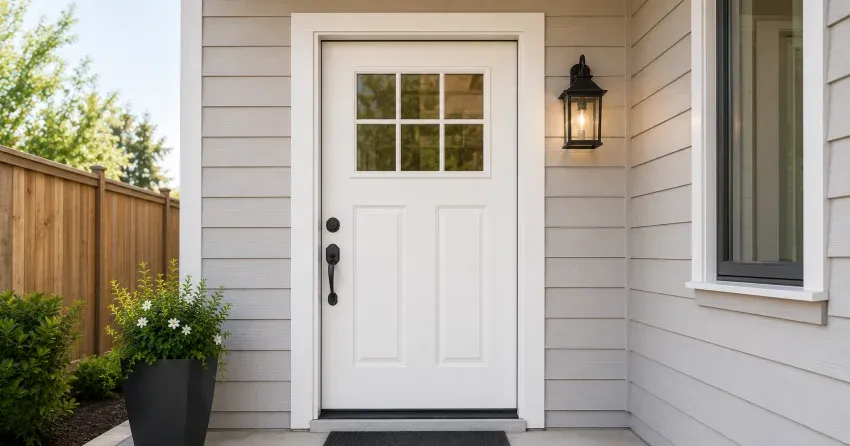 technician installing exterior door frame in Lakefront, Bowmanville