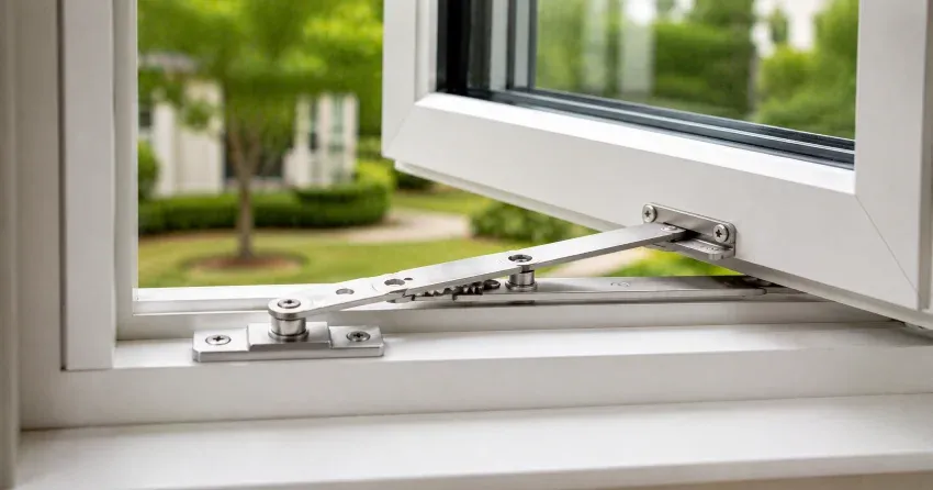 technician replacing casement window hinge in Bowmanville