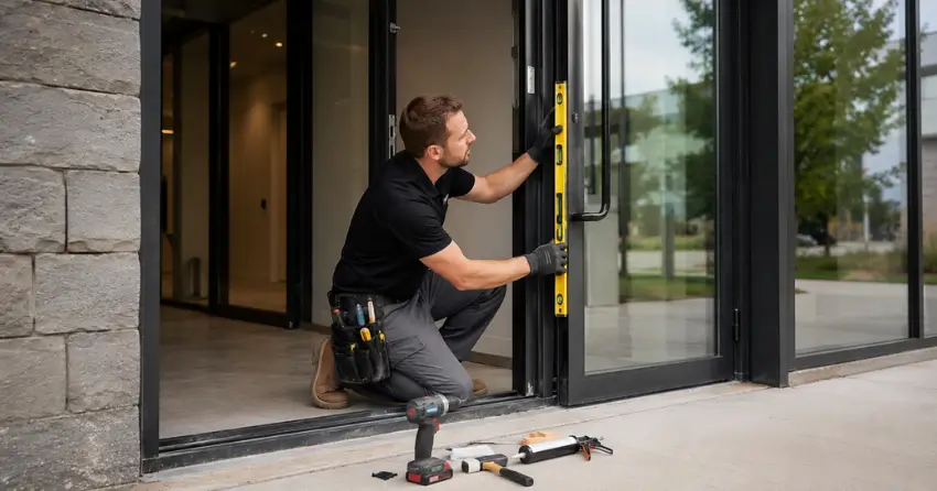 commercial glass door frame installation Bowmanville