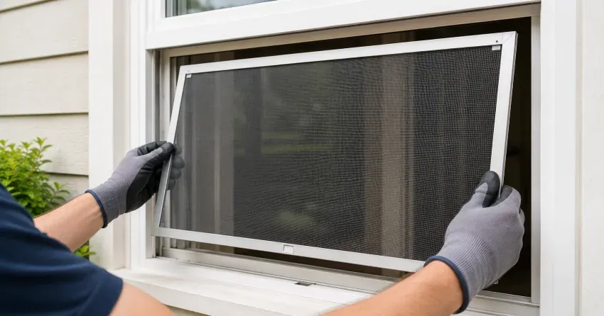 technician repairing a window sash and balance system in Lakefront, Bowmanville