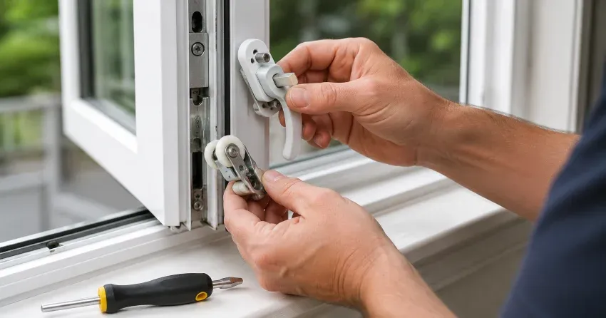 technician performing broken window repair Lakefront, Bowmanville on a sliding window