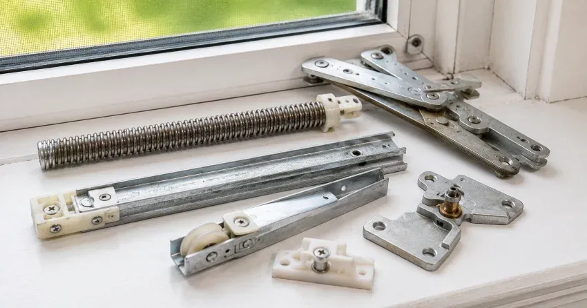 technician adjusting window sash alignment in Lakefront, Bowmanville home