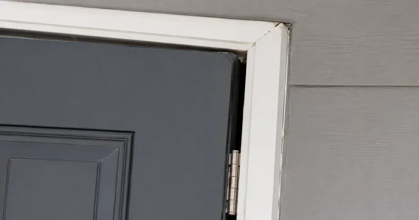 technician tightening a loose door hinge in Bowmanville
