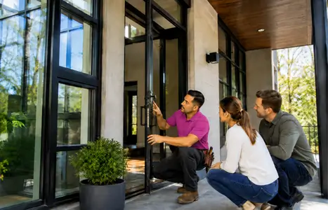 Modern home exterior with floor-to-ceiling windows by Windows & Doors Bowmanville
